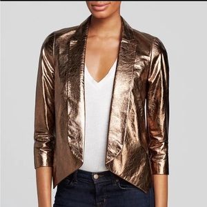Rebecca Minkoff Gold Leather Blazer Size 12